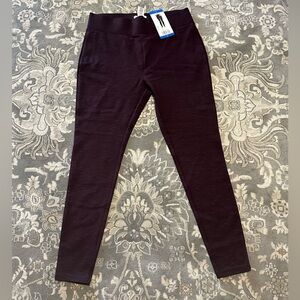 Matty M High Rise Slub Ponte Leggings in a dark wine color